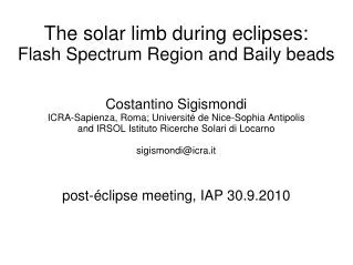 The solar limb during eclipses: Flash Spectrum Region and Baily beads