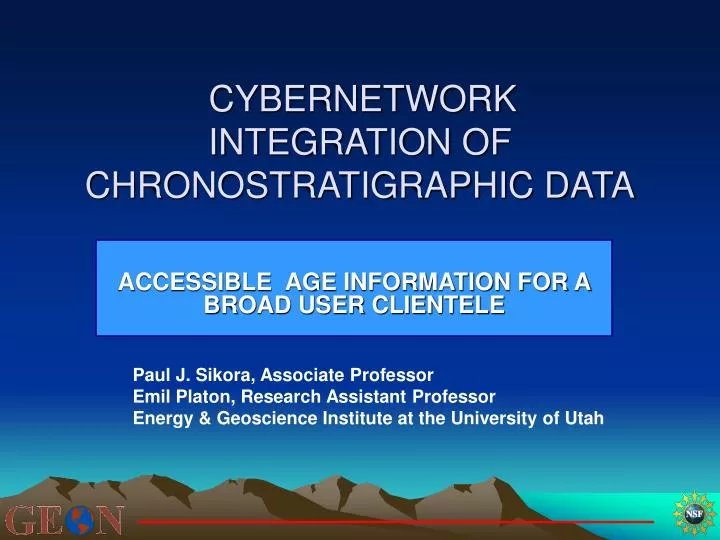 cybernetwork integration of chronostratigraphic data