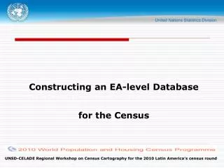 Constructing an EA-level Database for the Census