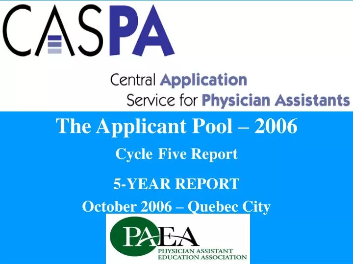the applicant pool 2006 cycle five report