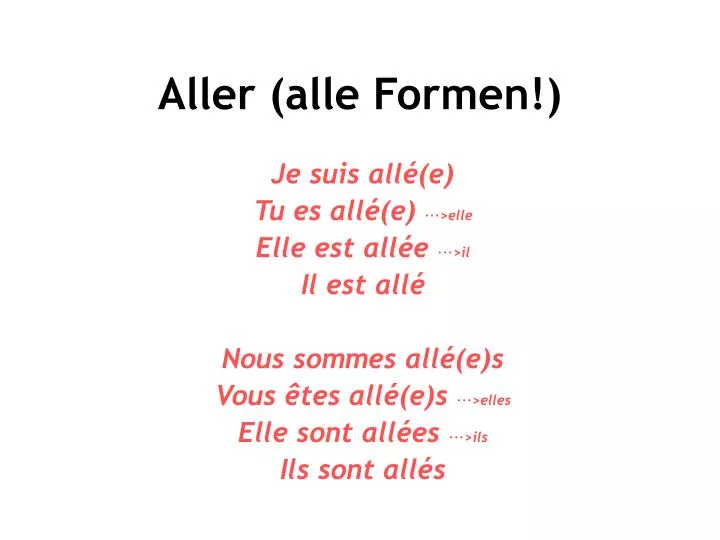 aller alle formen