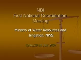 NBI First National Coordination Meeting