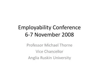 Employability Conference 6-7 November 2008
