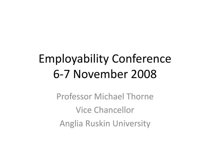 employability conference 6 7 november 2008