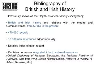 Bibliography of British and Irish History
