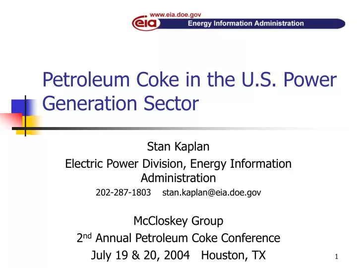 petroleum coke in the u s power generation sector