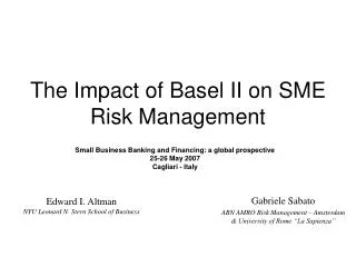 The Impact of Basel II on SME Risk Management