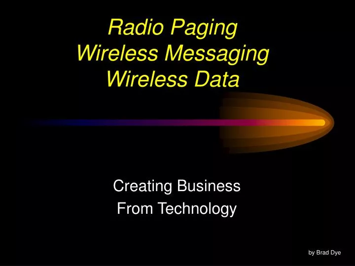 radio paging wireless messaging wireless data