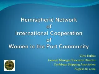 Hemispheric Network of International Cooperation of Women in the Port Community