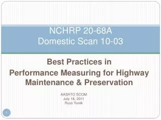 NCHRP 20-68A Domestic Scan 10-03