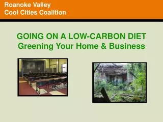 GOING ON A LOW-CARBON DIET Greening Your Home &amp; Business