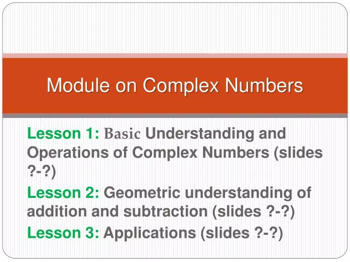 module on complex numbers