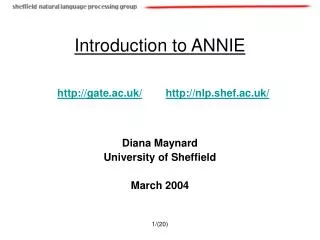 Introduction to ANNIE