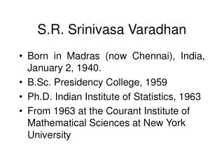 S.R. Srinivasa Varadhan