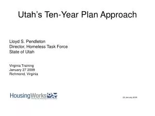 Utah’s Ten-Year Plan Approach