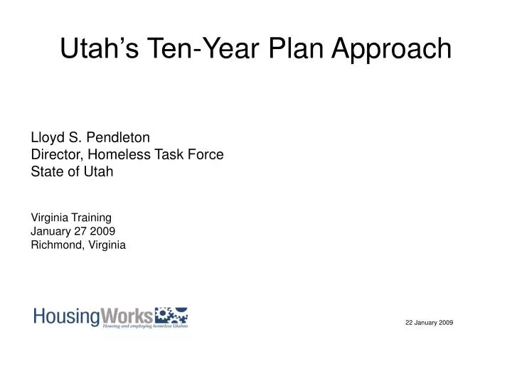 utah s ten year plan approach