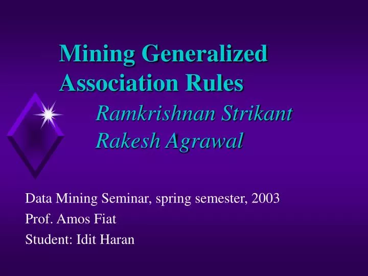 mining generalized association rules ramkrishnan strikant rakesh agrawal