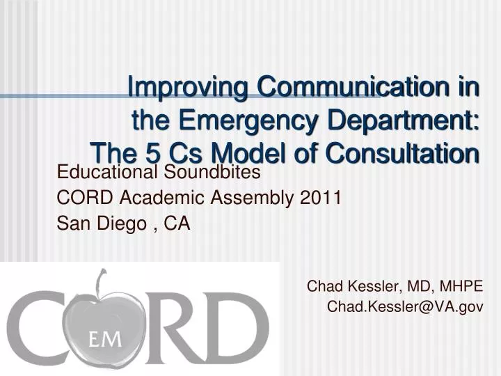 improving communication in the emergency department the 5 cs model of consultation