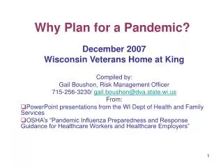 Why Plan for a Pandemic?
