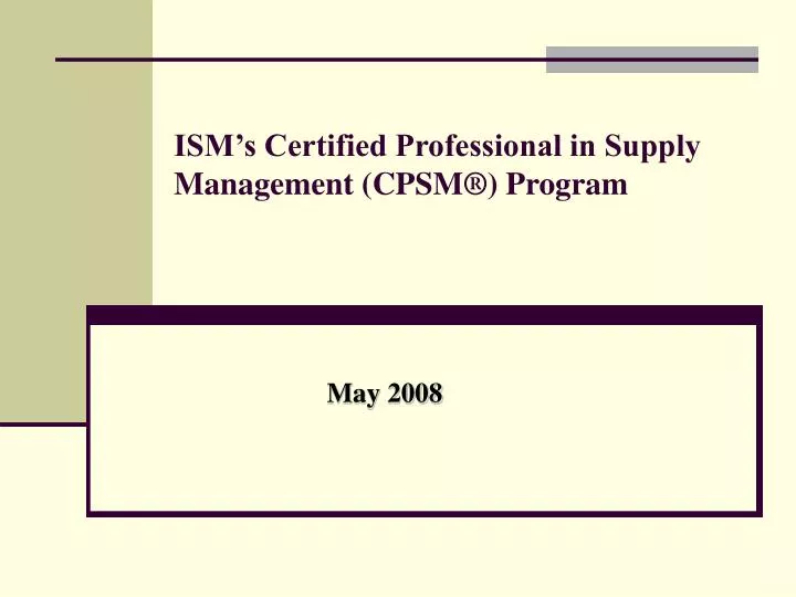 ism s certified professional in supply management cpsm program