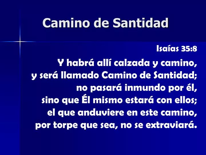 camino de santidad