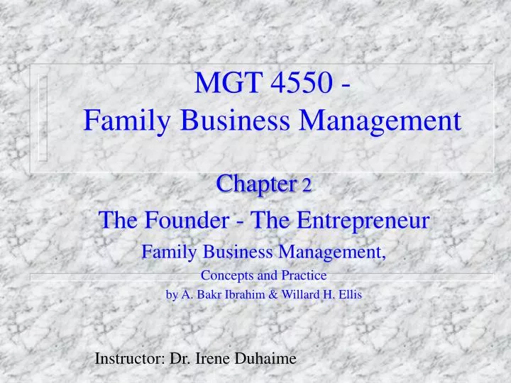 mgt 4550 family business management