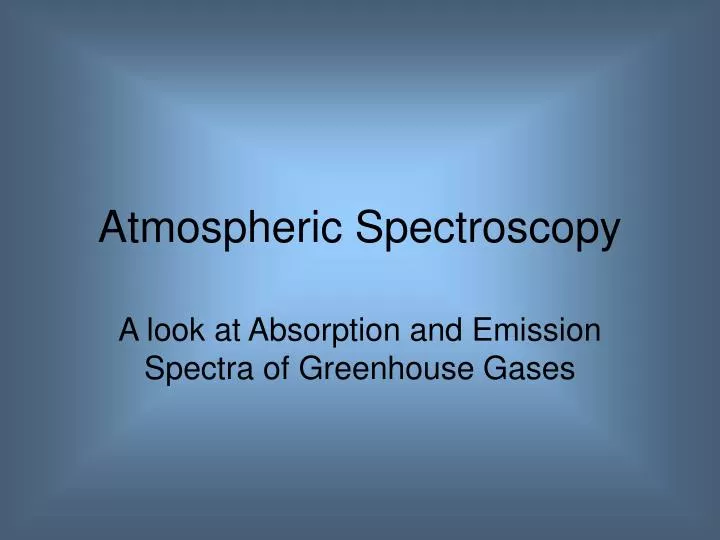 atmospheric spectroscopy