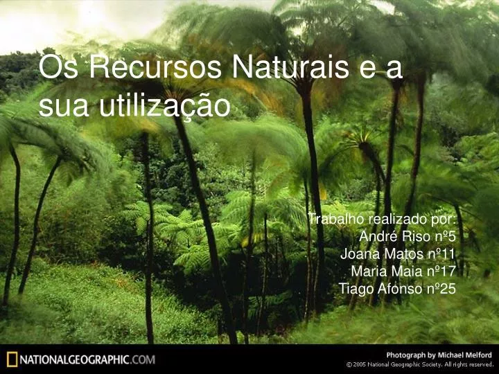 os recursos naturais e a sua utiliza o