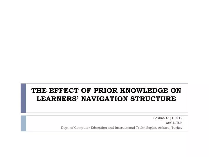 the effect of prior knowledge on learners navigation structure