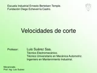 velocidades de corte
