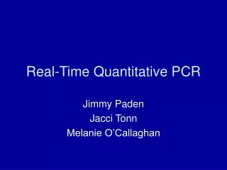 Real-Time Quantitative PCR