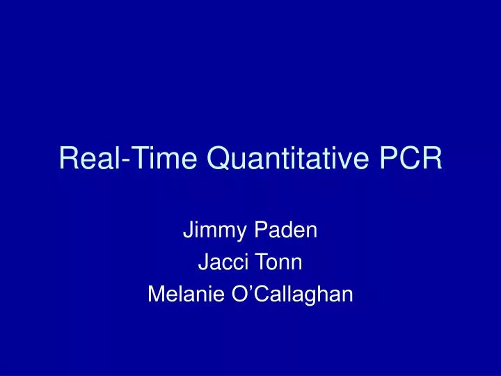 real time quantitative pcr