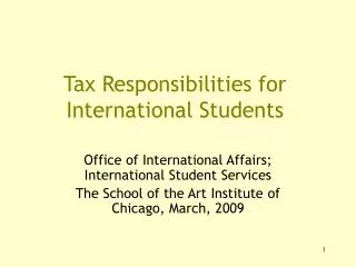 Tax Responsibilities for International Students