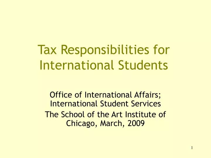 tax responsibilities for international students
