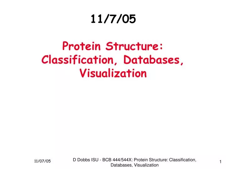 11 7 05 protein structure classification databases visualization