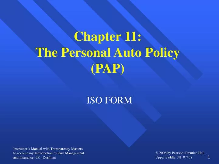 chapter 11 the personal auto policy pap