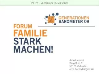 PTHV – Vortrag am 15. Mai 2009