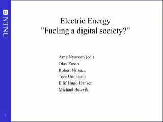 Electric Energy ”Fueling a digital society?”