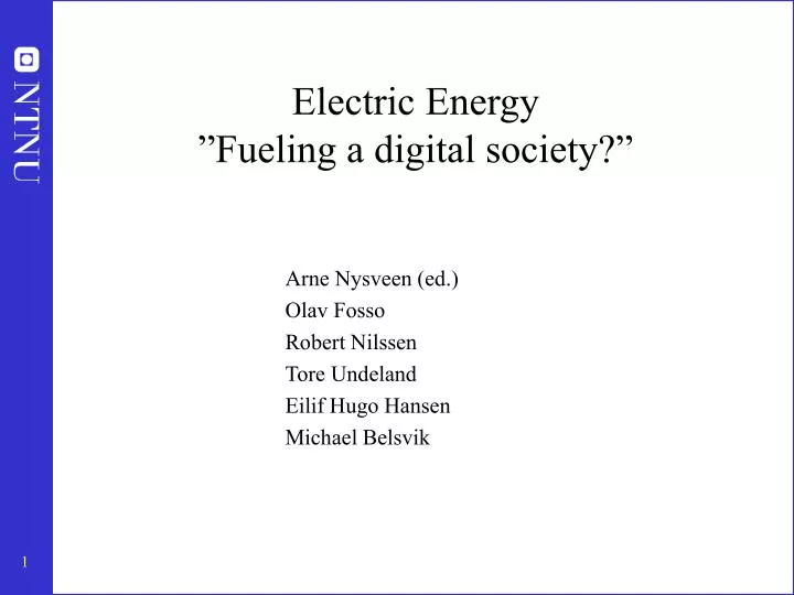 electric energy fueling a digital society