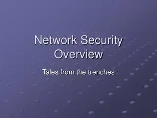 Network Security Overview