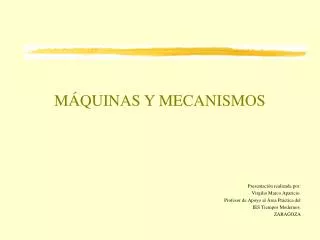MÁQUINAS Y MECANISMOS
