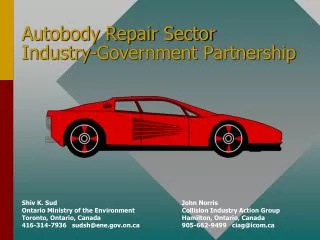 Autobody Repair Sector Industry-Government Partnership