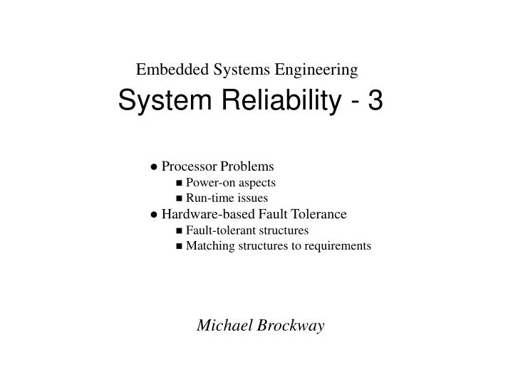 system reliability 3