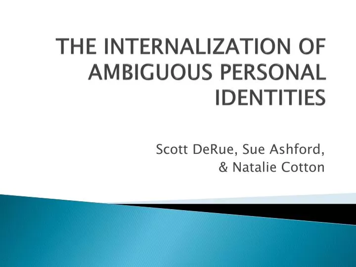the internalization of ambiguous personal identities