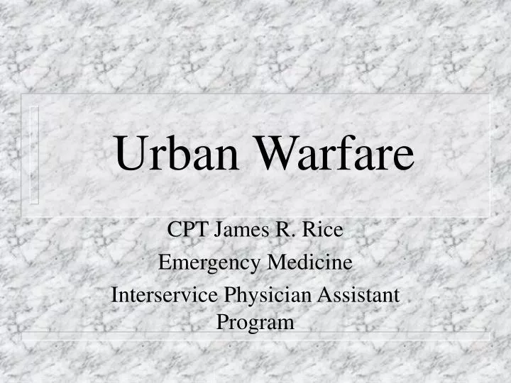 urban warfare