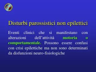 Disturbi parossistici non epilettici