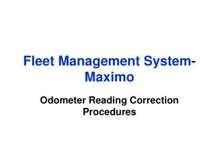 Fleet Management System-Maximo