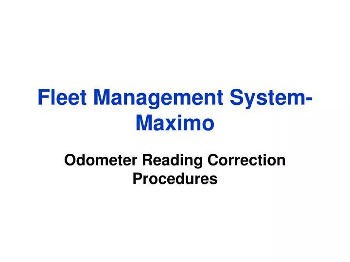 fleet management system maximo