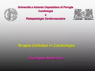 Università e Azienda Ospedaliera di Perugia C ardiologia e Fisiopatologia Cardiovascolare