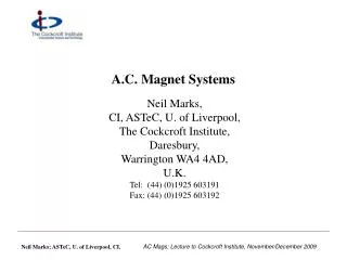 A.C. Magnet Systems